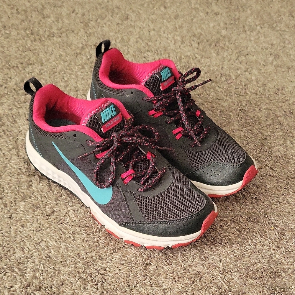 Nike Women's Black and Pink Running Shoes